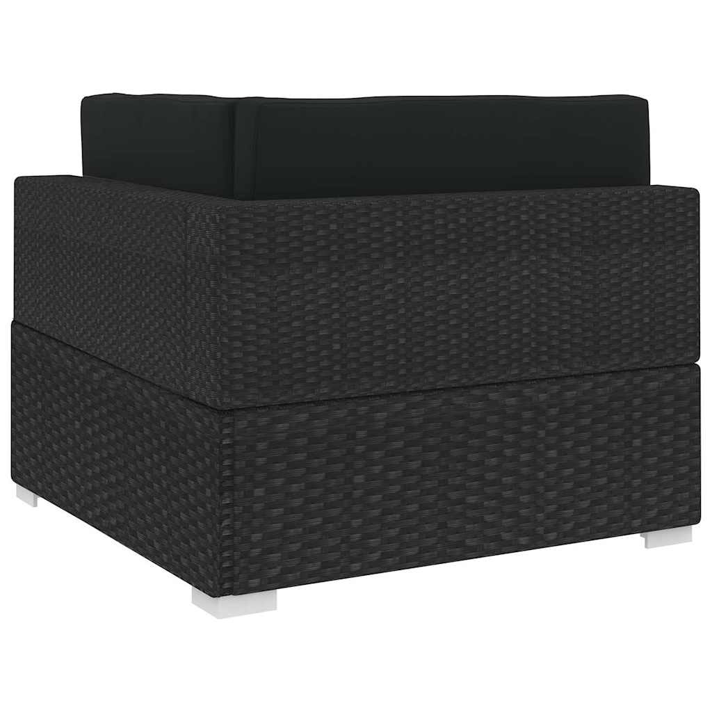 Modular-Sofa-Eckteil 1 Stk. + Auflagen Poly Rattan Schwarz