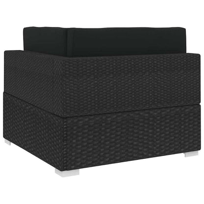 Modular-Sofa-Eckteil 1 Stk. + Auflagen Poly Rattan Schwarz