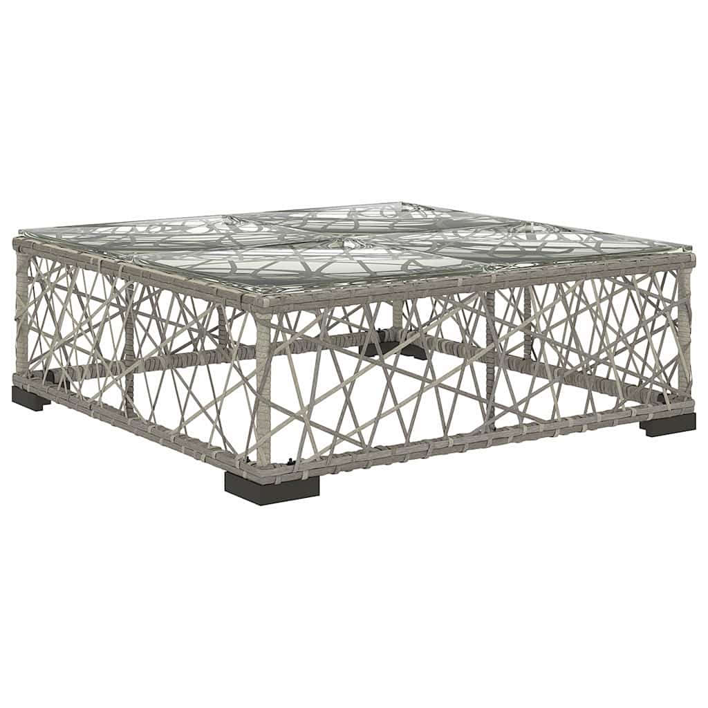5-tlg. Garten-Lounge-Set mit Kissen Poly Rattan Grau