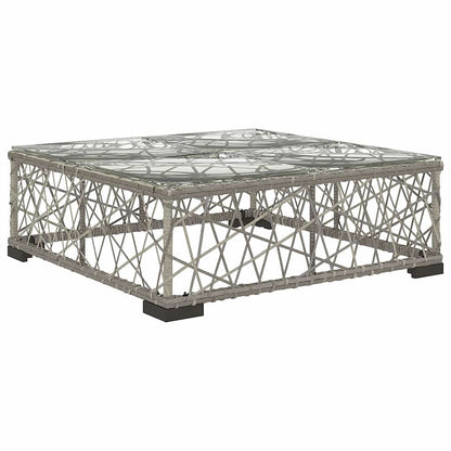 5-tlg. Garten-Lounge-Set mit Kissen Poly Rattan Grau