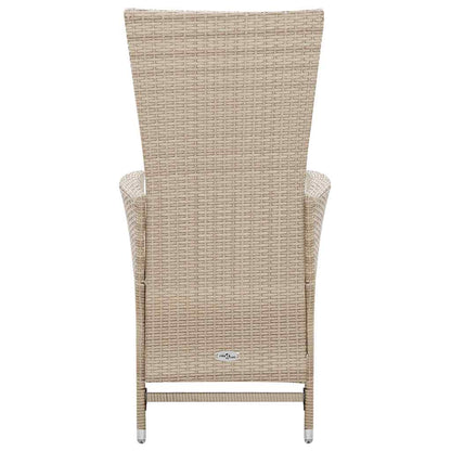 7-tlg. Garten-Essgruppe mit Auflagen Poly Rattan Beige