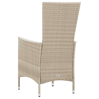 9-tlg. Garten-Essgruppe mit Auflagen Poly Rattan Beige