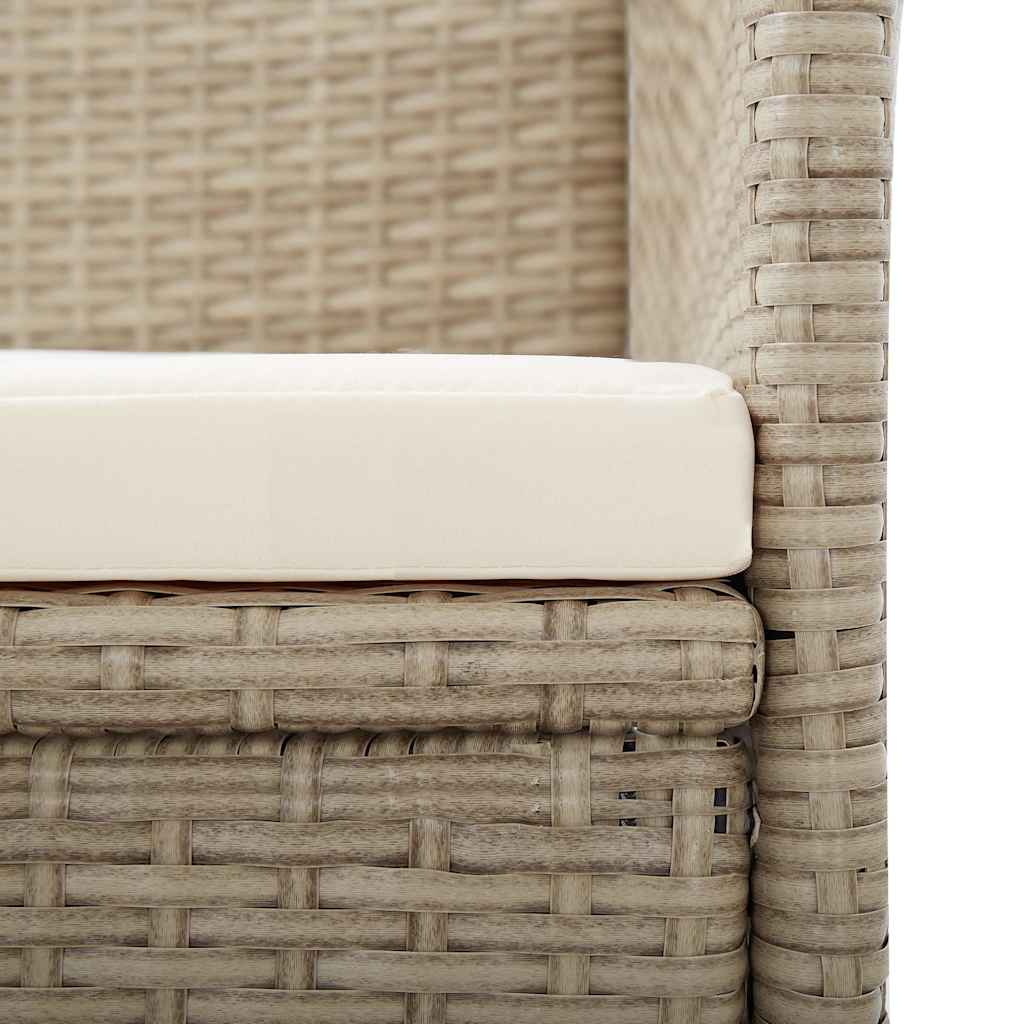 Garten-Liegestühle 2 Stk. mit Auflagen Poly Rattan Beige