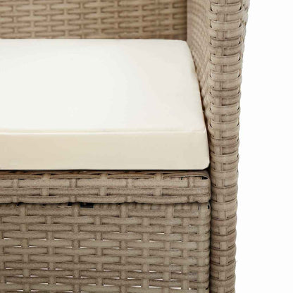 Gartenstühle 2 Stk. mit Auflagen Poly Rattan Beige