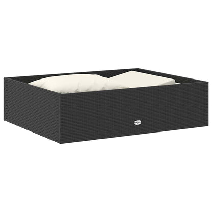 2-tlg. Garten-Lounge-Set mit Auflagen Poly Rattan Schwarz