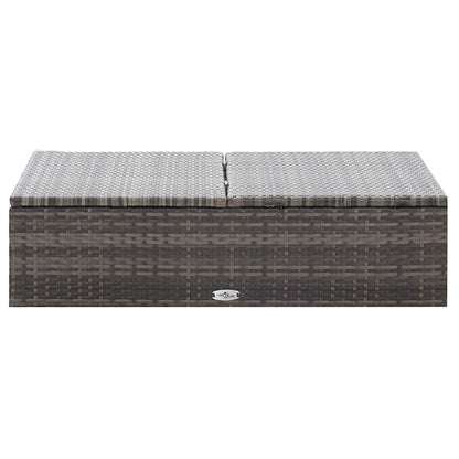 2-tlg. Garten-Lounge-Set mit Auflagen Poly Rattan Grau