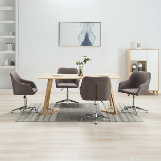 Esszimmerstühle Drehbar 4 Stk. Taupe Stoff