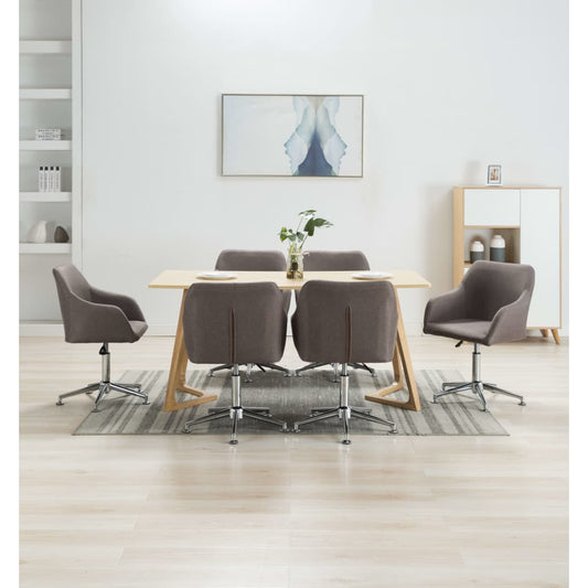 Esszimmerstühle Drehbar 6 Stk. Taupe Stoff