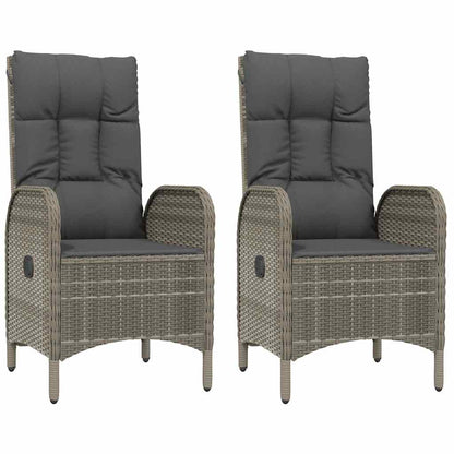 Gartenstühle 2 Stk. Poly Rattan Grau