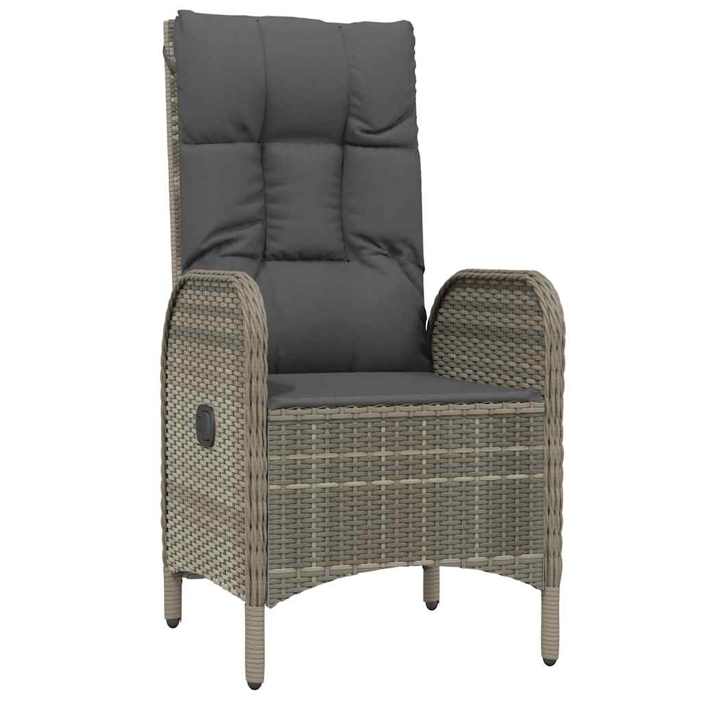 Gartenstühle 2 Stk. Poly Rattan Grau