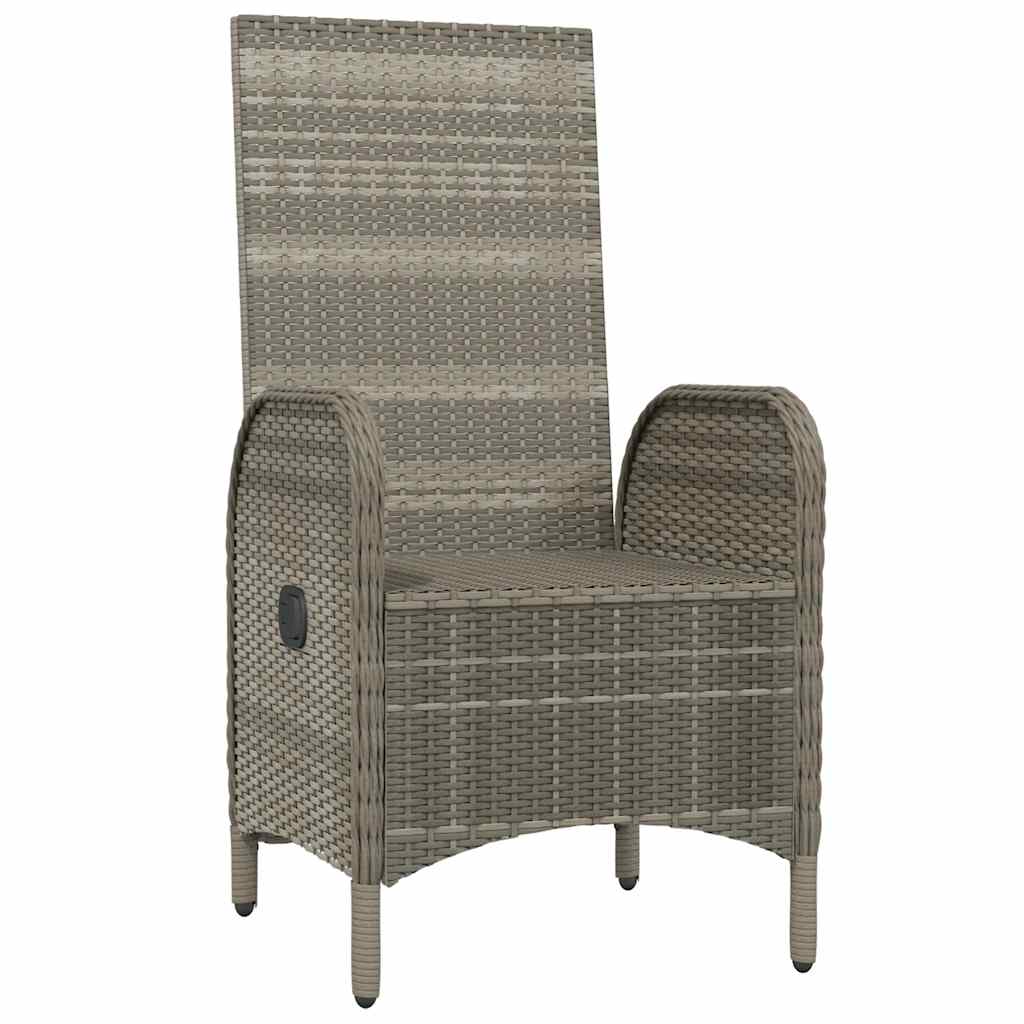 Gartenstühle 2 Stk. Poly Rattan Grau