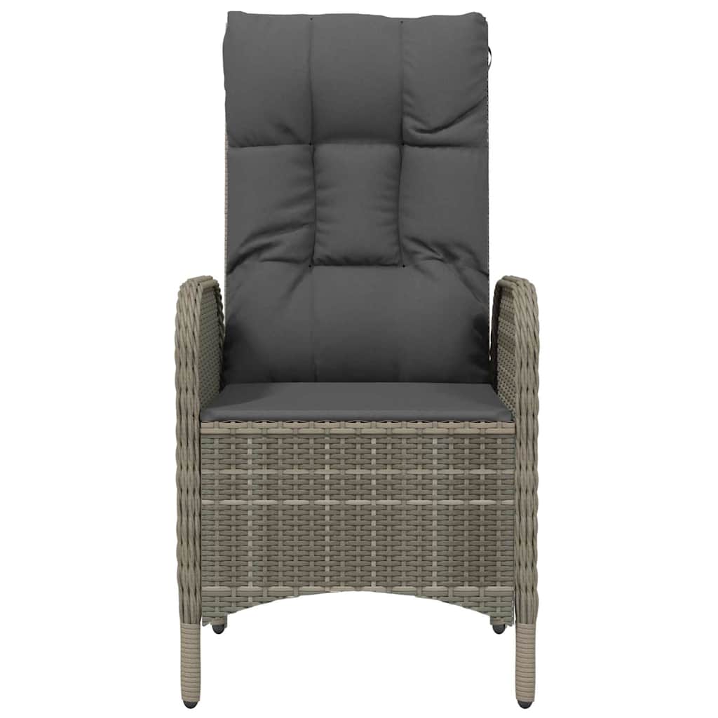 Gartenstühle 2 Stk. Poly Rattan Grau
