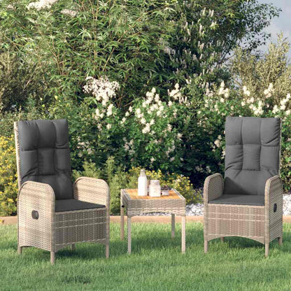 Gartenstühle 2 Stk. Poly Rattan Grau