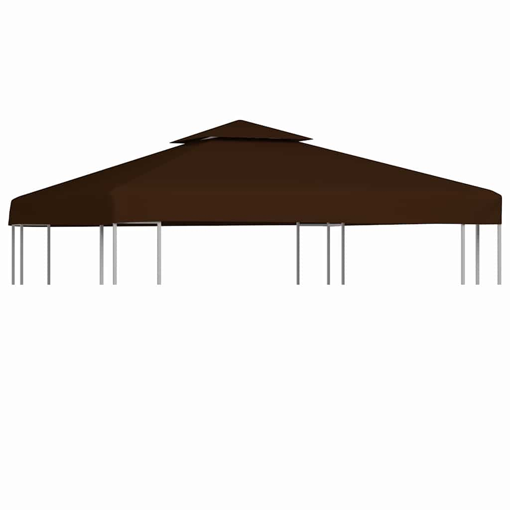 Bâche de toit pavillon avec évacuation de cheminée 310 g/m² 3x3 m marron