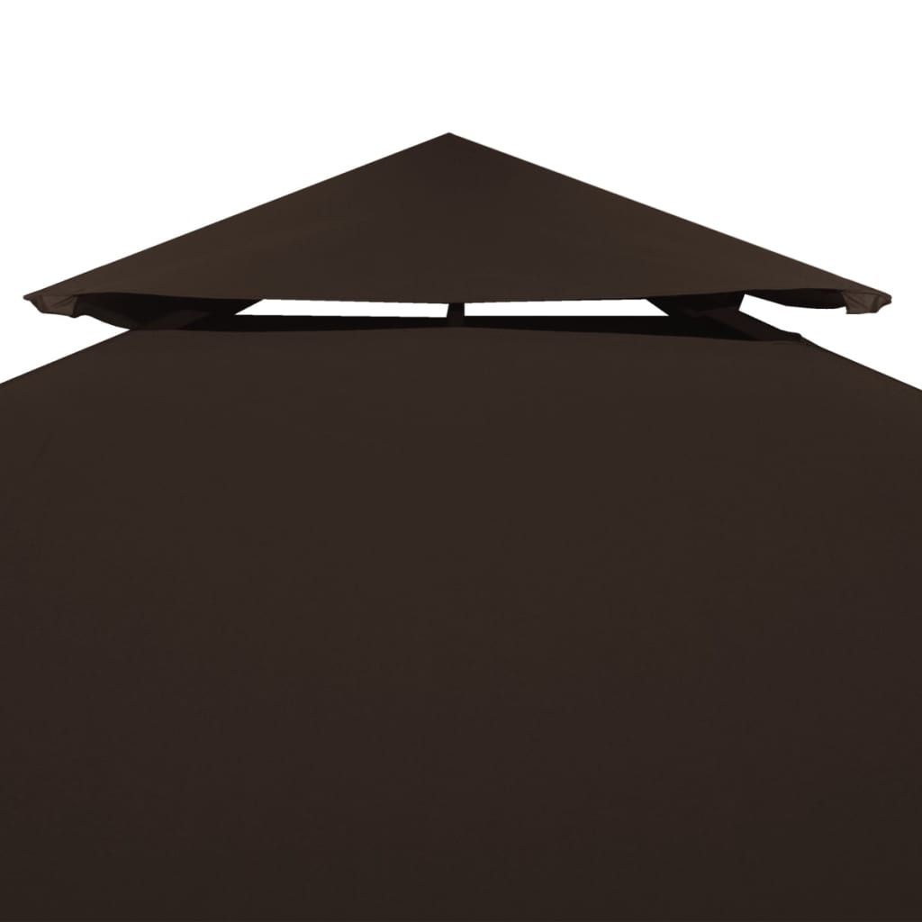 Bâche de toit pavillon avec évacuation de cheminée 310 g/m² 3x3 m marron