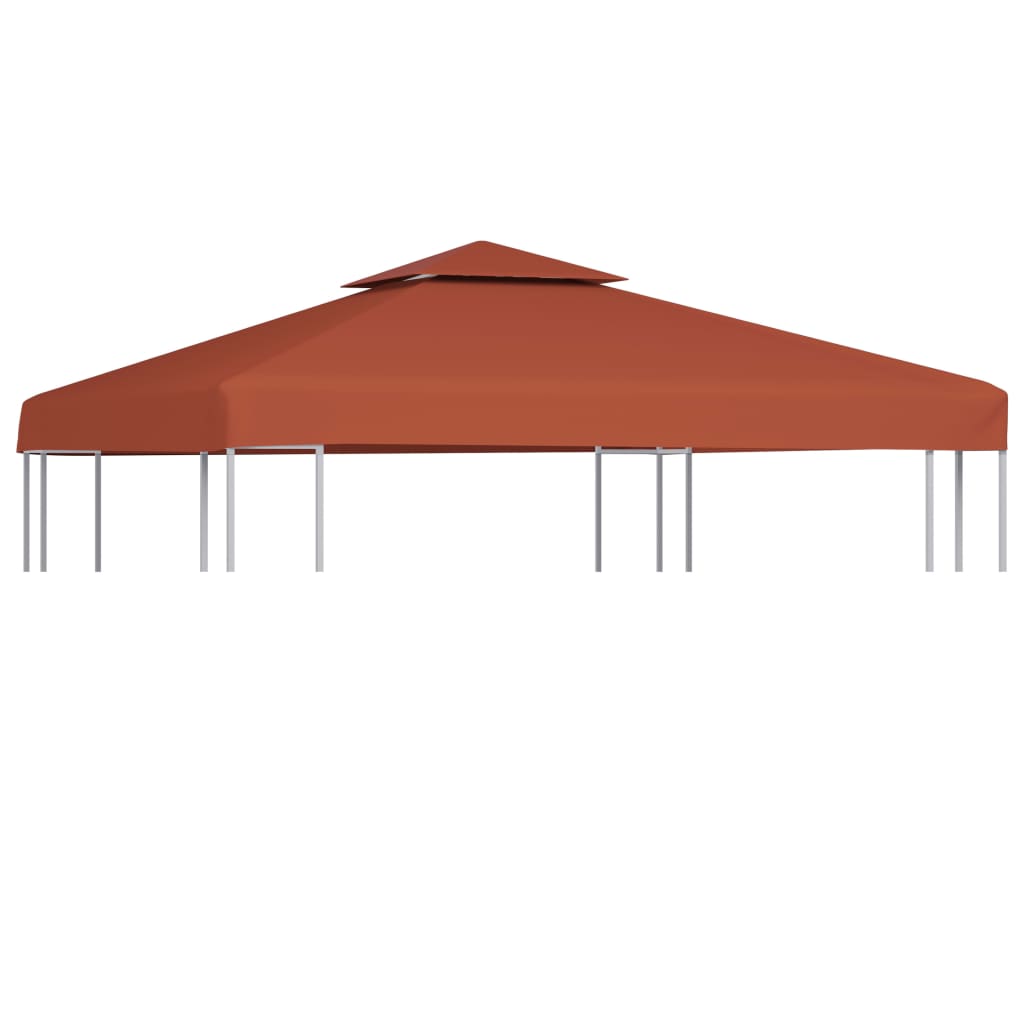 Bâche de toit pavillon avec conduit de cheminée 310 g/m² 3x3 m terre cuite