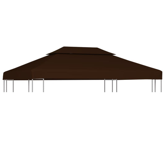 Bâche de toit pavillon avec évacuation de cheminée 310 g/m² 4x3 m marron