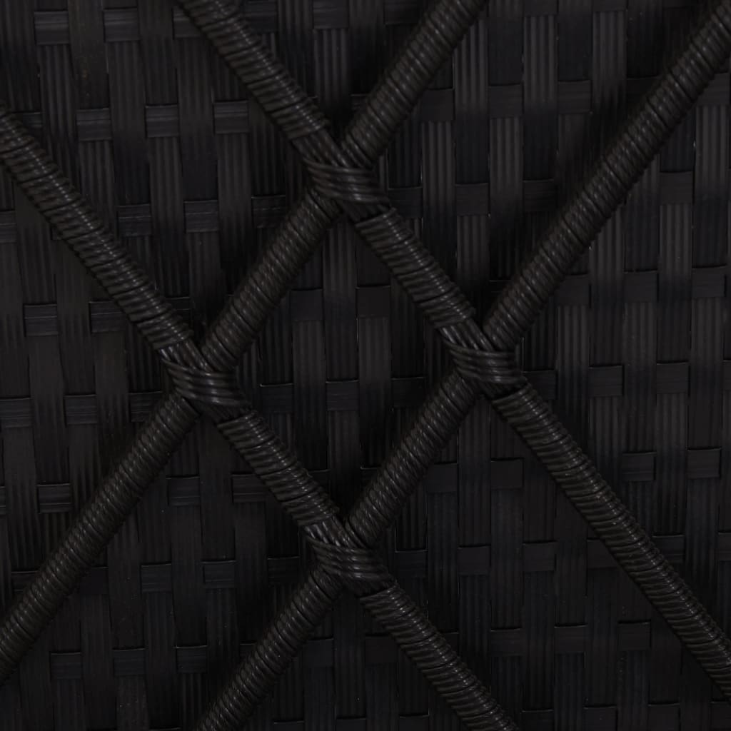 Bain de soleil avec coussin poly rotin noir