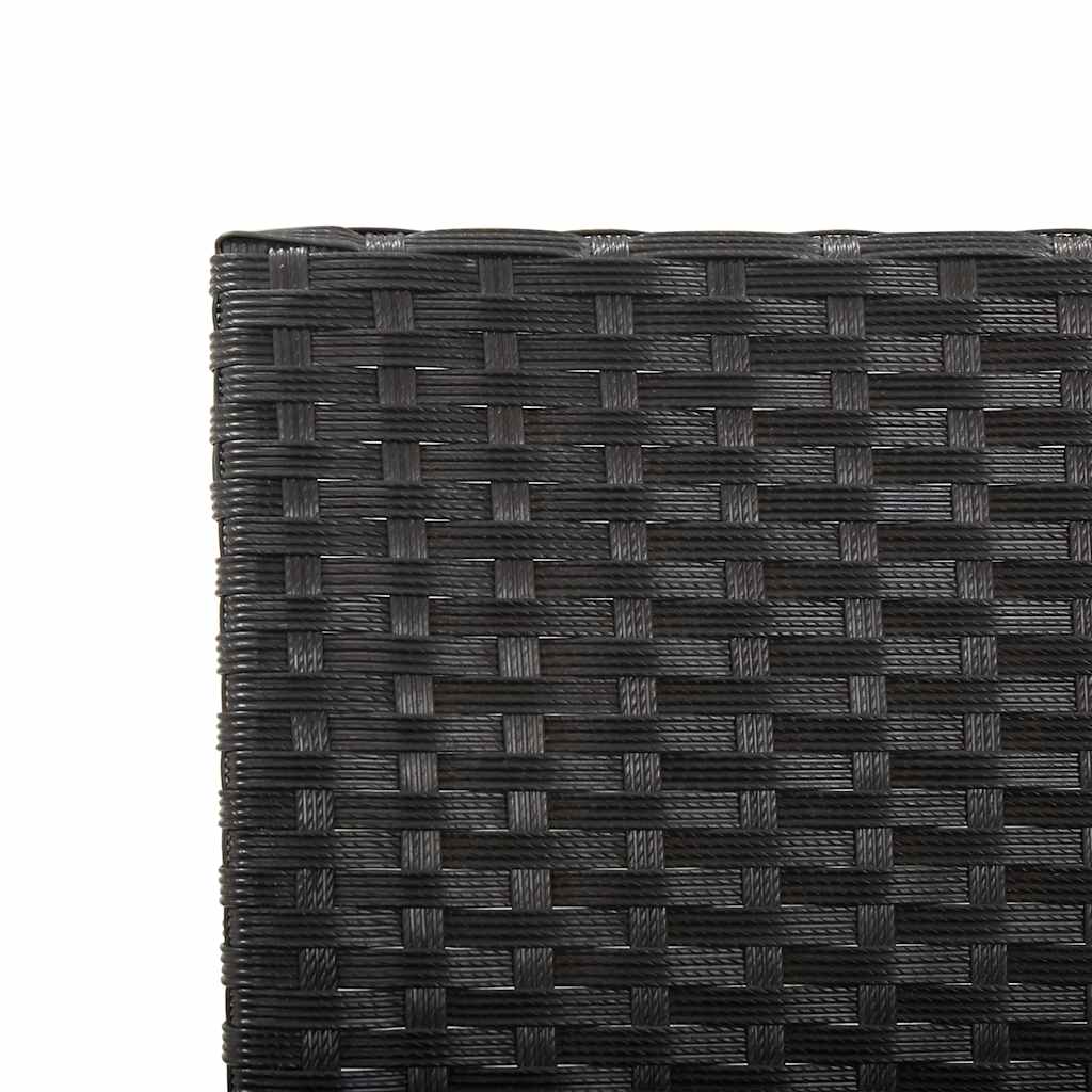 Gartenbank mit Auflagen 176 cm Schwarz Poly Rattan