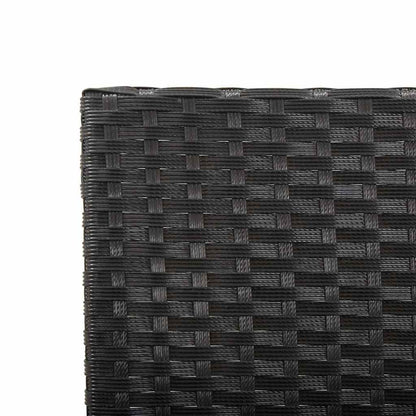 Gartenbank mit Auflagen 176 cm Schwarz Poly Rattan