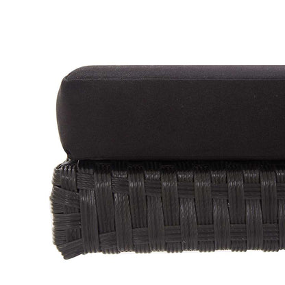 Gartenbank mit Auflagen 176 cm Schwarz Poly Rattan