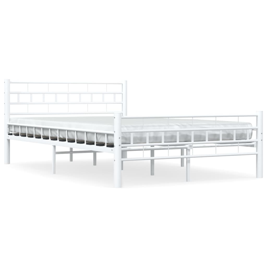 Bettgestell Weiß Metall 140×200 cm