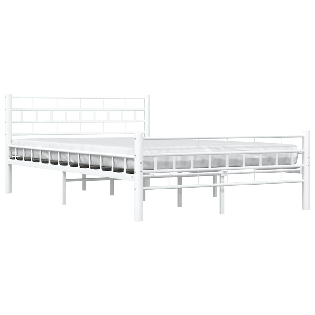Bettgestell Weiß Metall 140×200 cm