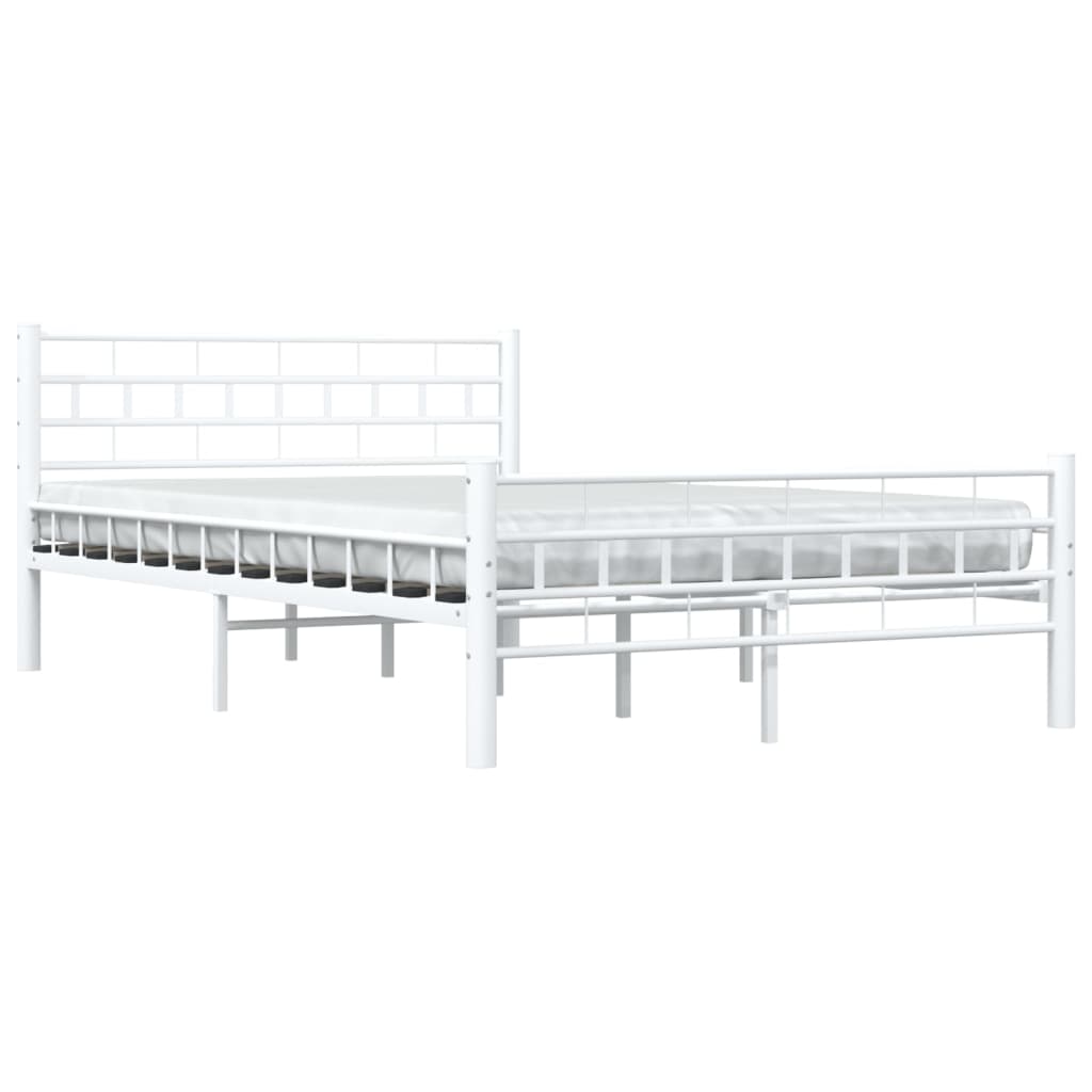 Bettgestell Weiß Metall 140×200 cm