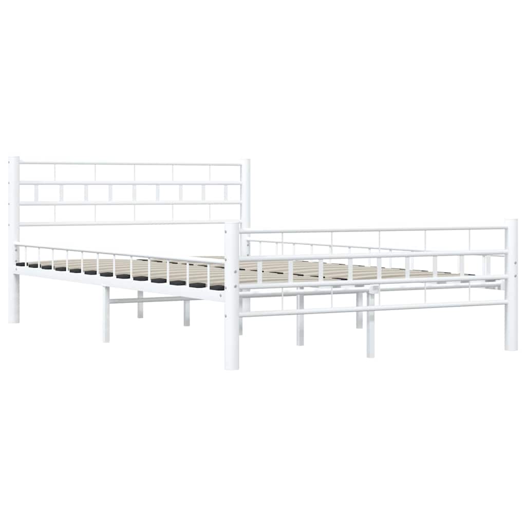 Bettgestell Weiß Metall 140×200 cm