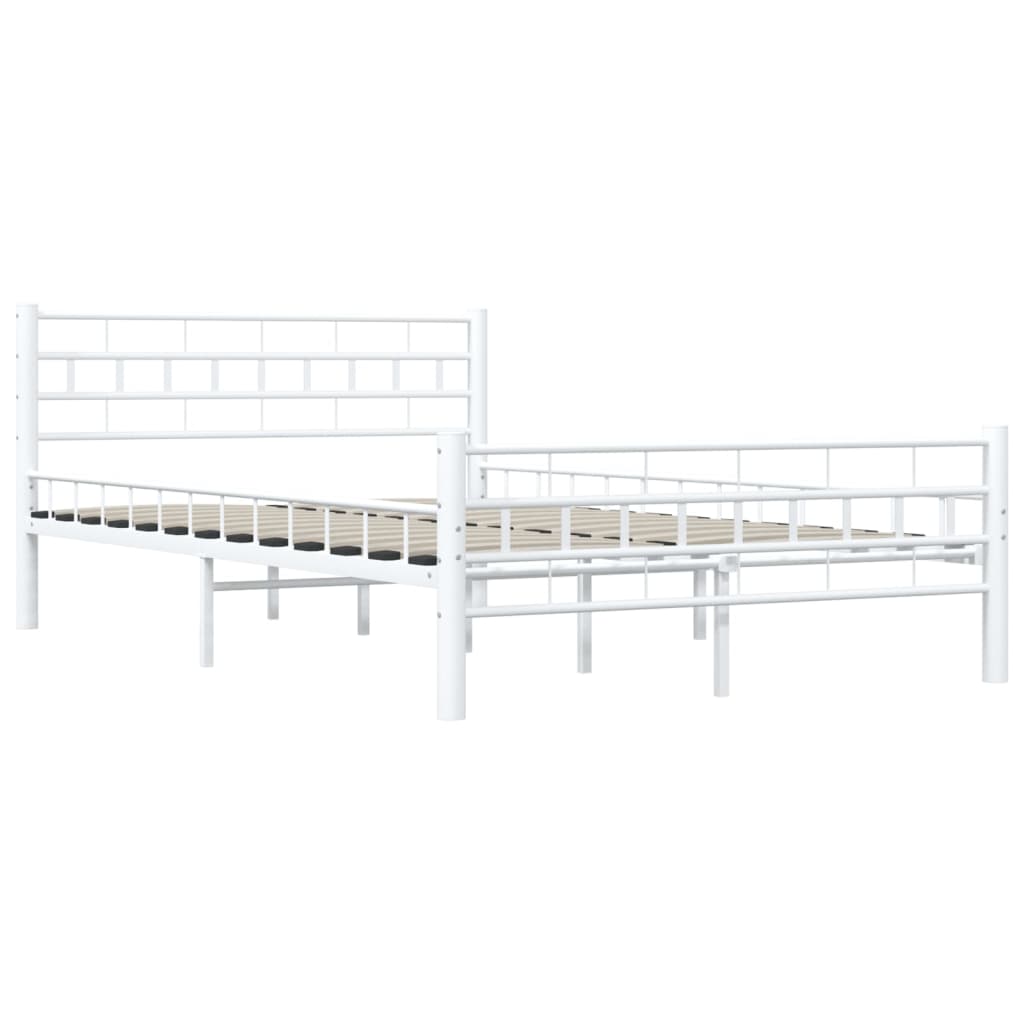 Bettgestell Weiß Metall 140×200 cm