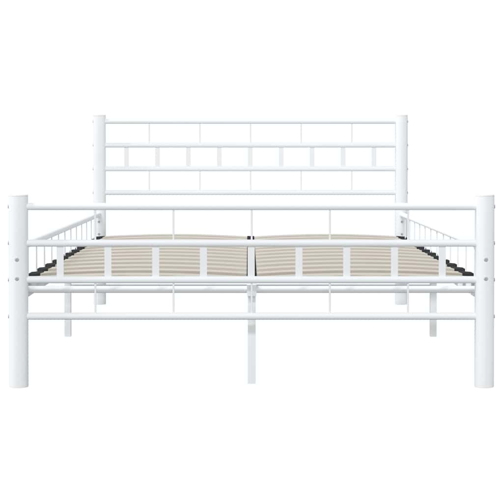 Bettgestell Weiß Metall 140×200 cm