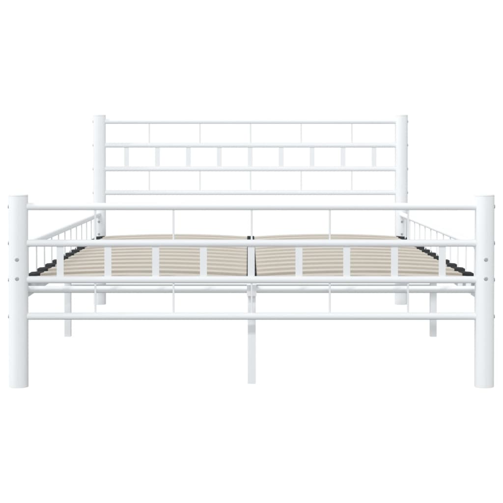 Bettgestell Weiß Metall 140×200 cm