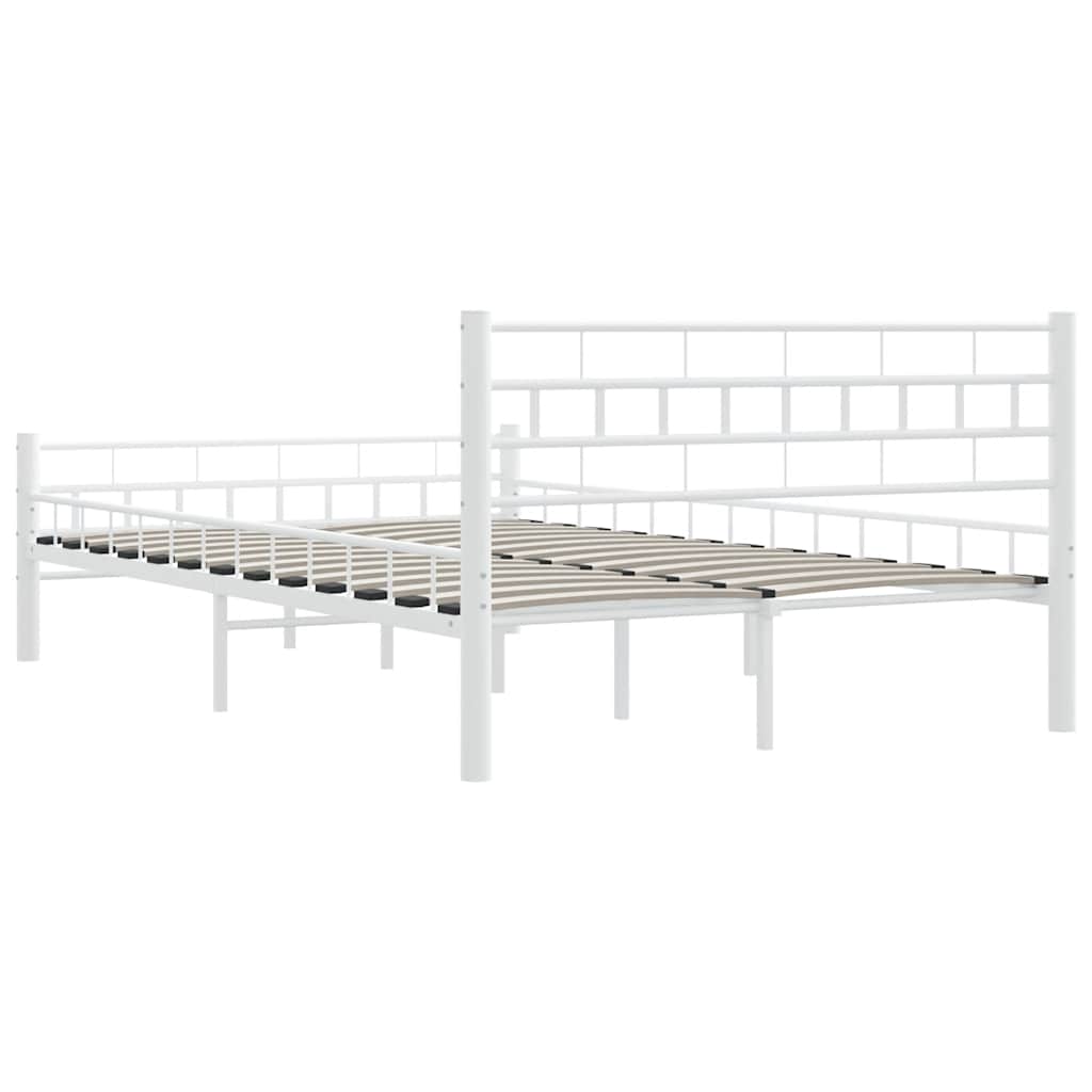 Bettgestell Weiß Metall 140×200 cm
