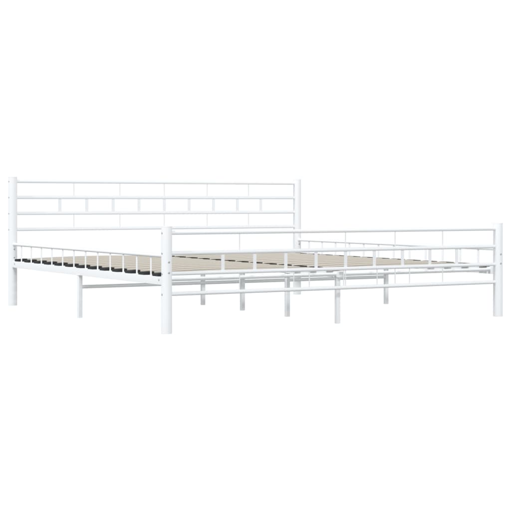 Bettgestell Weiß Metall 200×200 cm