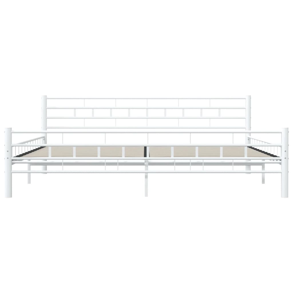 Bettgestell Weiß Metall 200×200 cm
