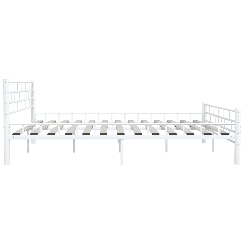 Bettgestell Weiß Metall 200×200 cm