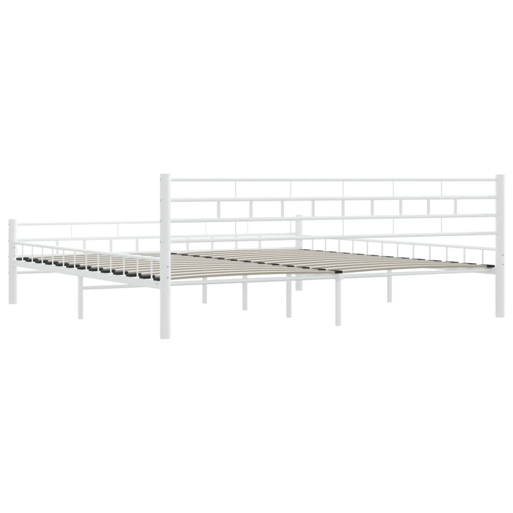Bettgestell Weiß Metall 200×200 cm