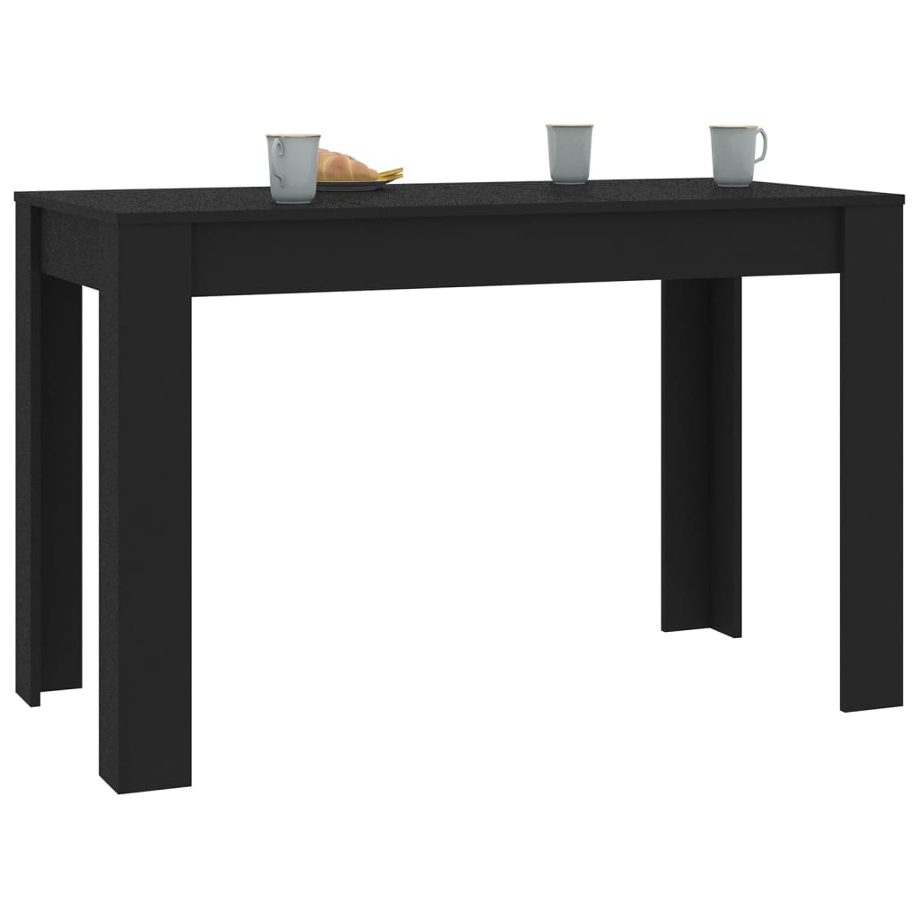 Table à manger noire 120x60x76 cm en bois