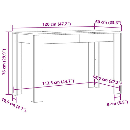 Esstisch Sonoma-Eiche 120x60x76 cm Holzwerkstoff