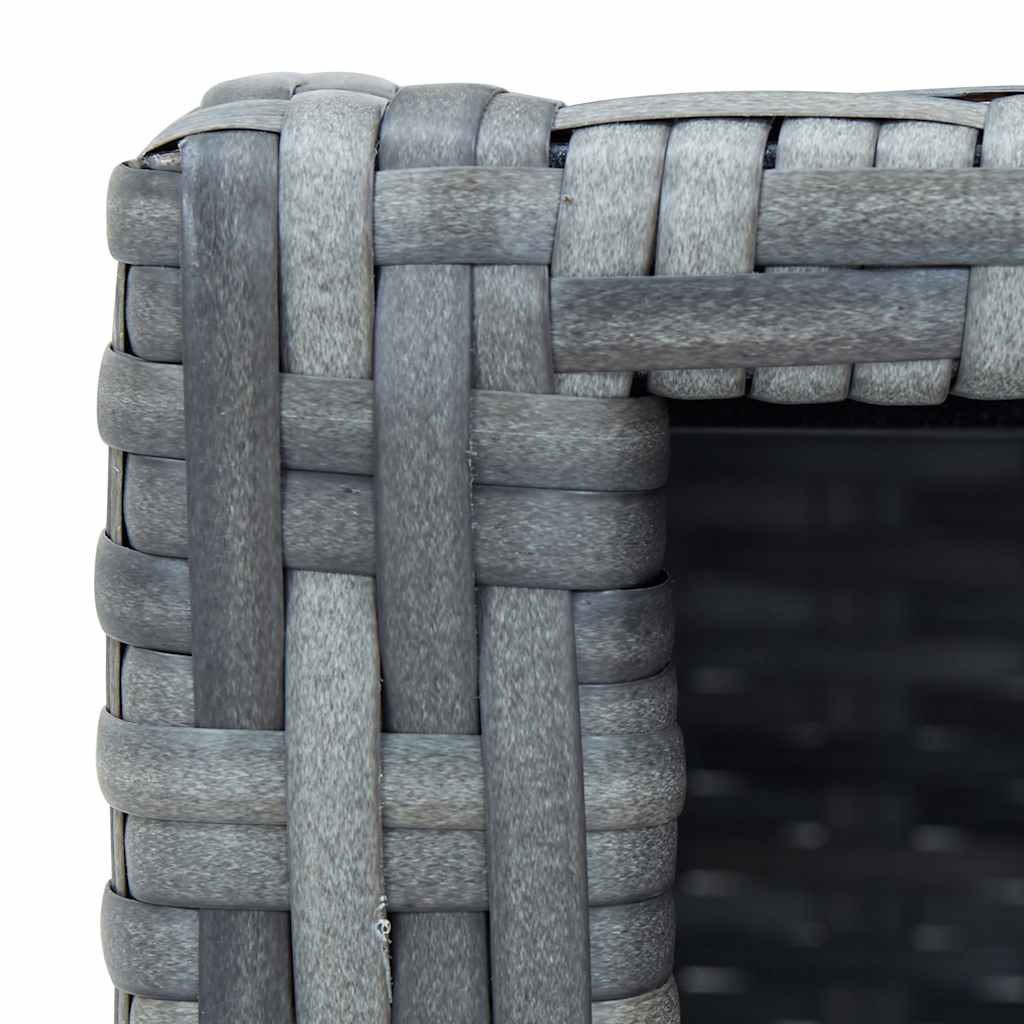 Spa-Einstiegsstufe Grau Poly Rattan 92×45×25 cm