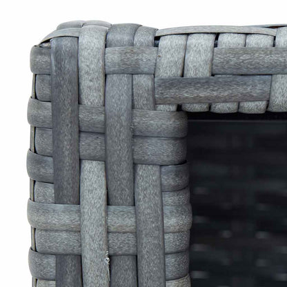 Spa-Einstiegsstufe Grau Poly Rattan 92×45×25 cm