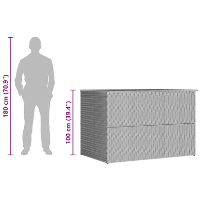 Garden-Auflagenbox Grau 150x100x100 cm Poly Rattan