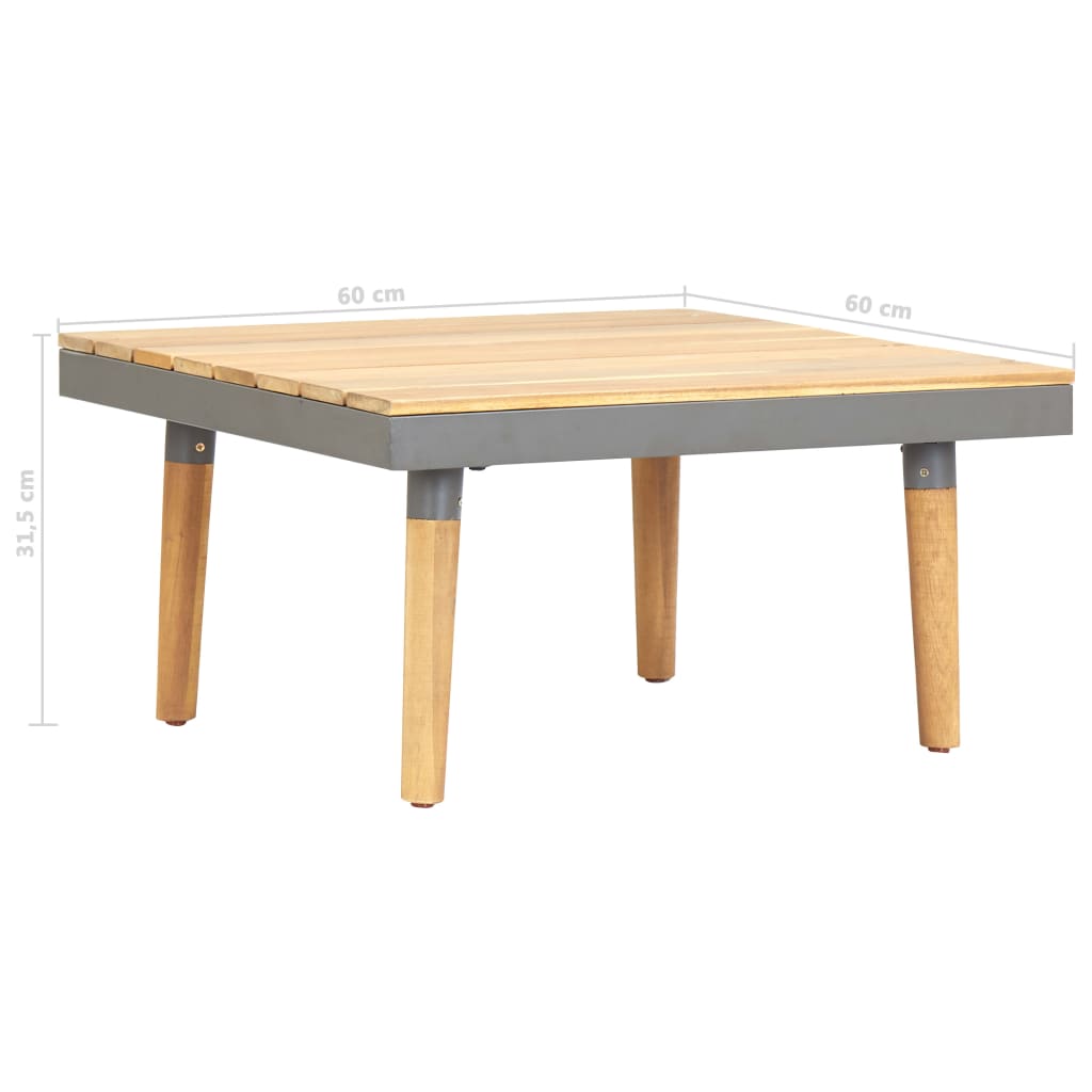 Table basse de jardin 60x60x31,5 cm en bois d'acacia massif