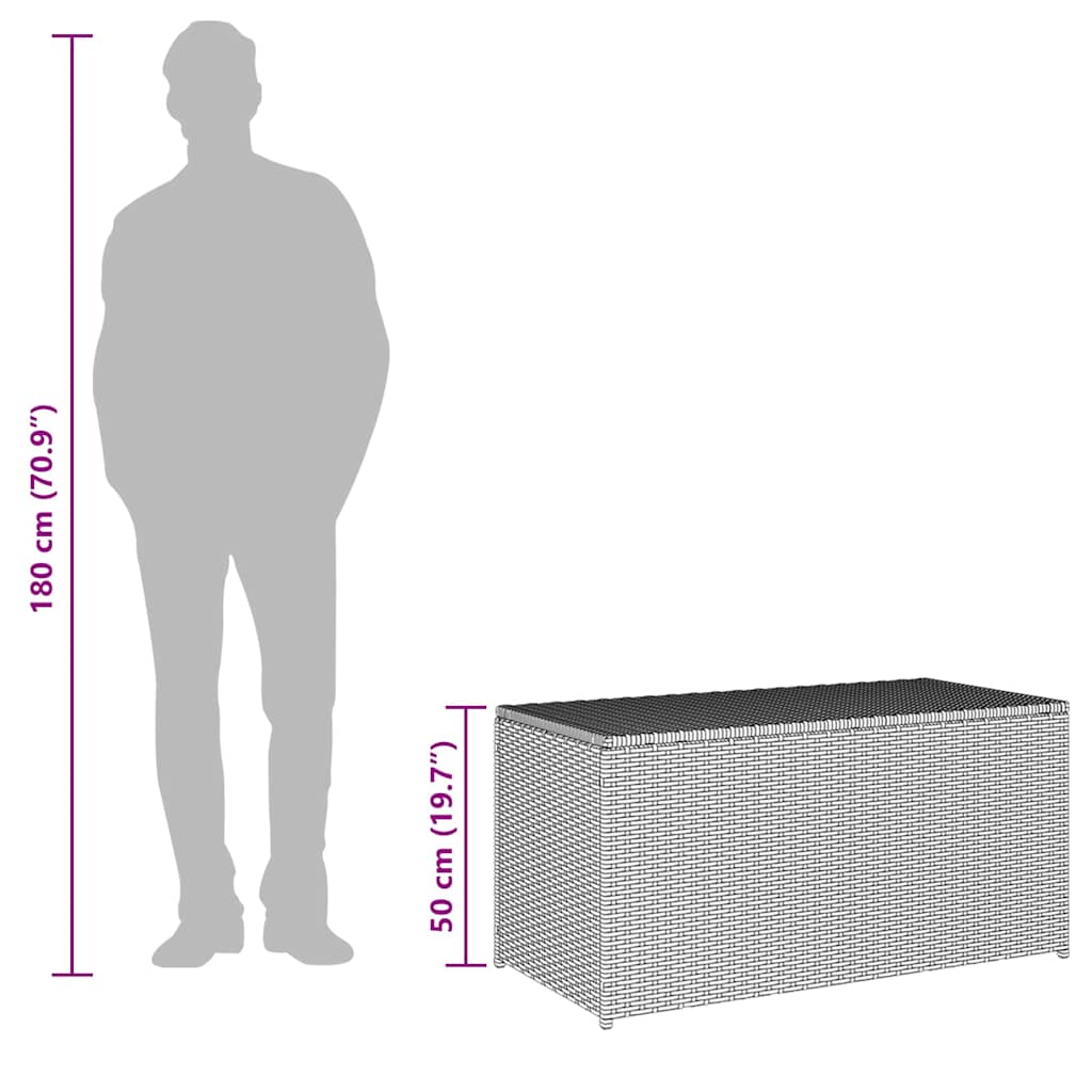 Gartenbox Poly Rattan 100x50x50 cm Braun