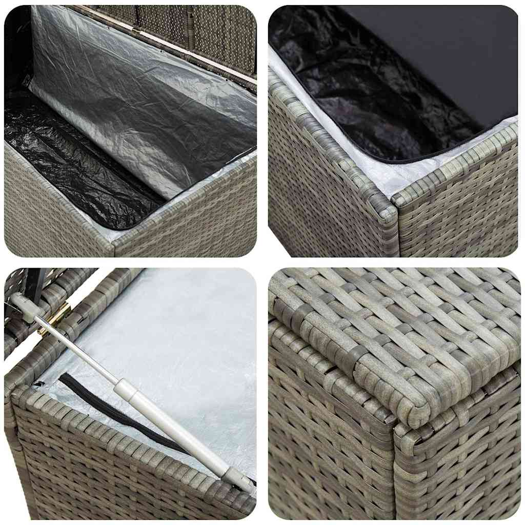 Gartenbox Poly Rattan 100x50x50 cm Grau