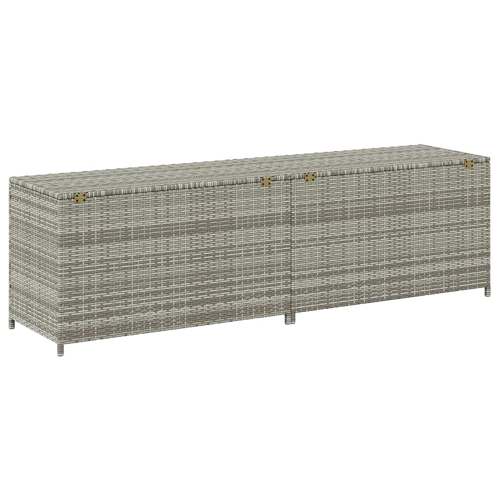 Gartenbox Poly Rattan 200x50x60 cm Grau