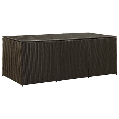 Gartenbox Poly Rattan 180x90x70 cm Braun