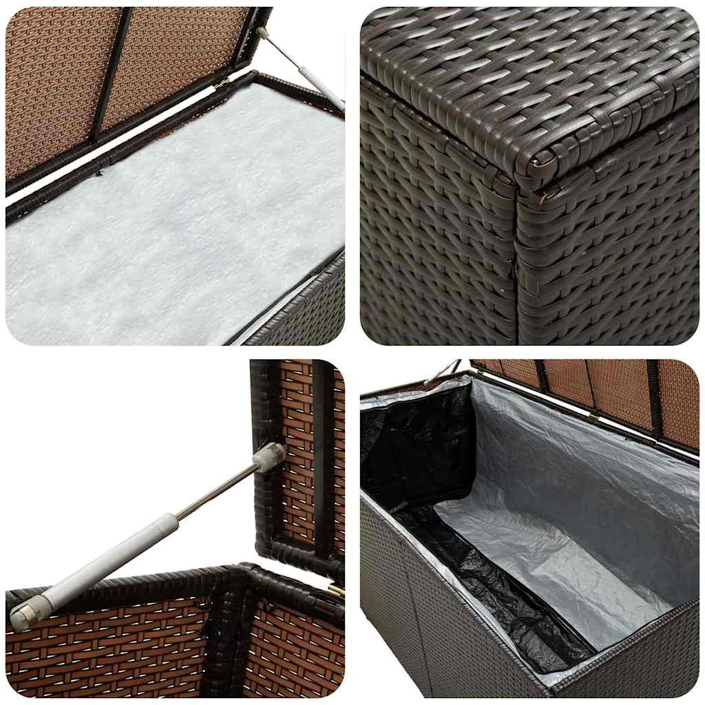 Gartenbox Poly Rattan 180x90x70 cm Braun