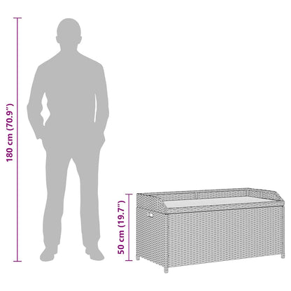 Gartenbank mit Stauraum 120 cm Poly Rattan Grau