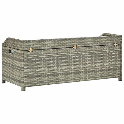 Gartenbank mit Stauraum 120 cm Poly Rattan Grau